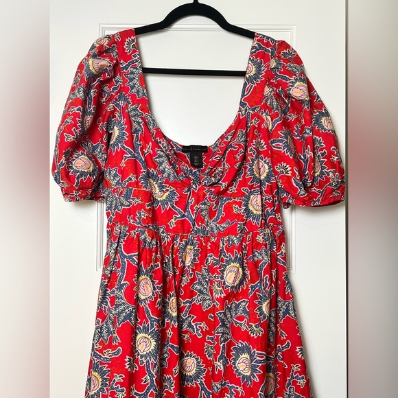 House of Harlow Twist Front Puff Sleeve Floral Dress (Large) - Picture 3 of 3